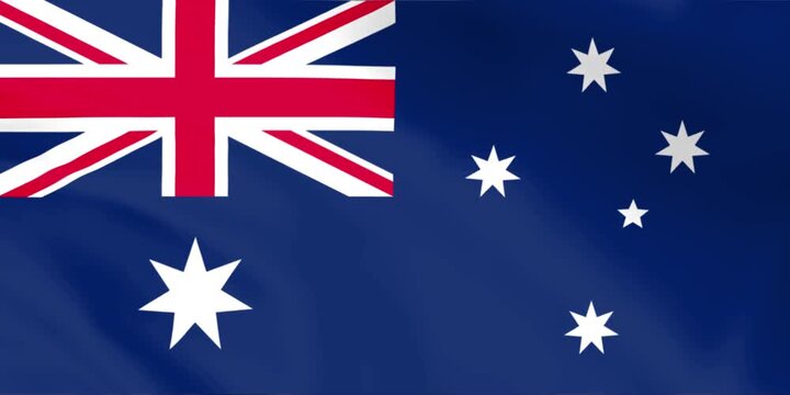 Realistic Australia national flag waving in the wind. High-quality patriotic flag animation suitable for government use, news visuals, documentaries, independence themes, and background videos.