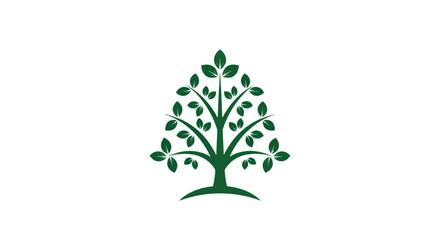 Obraz premium Green tree illustration on white background