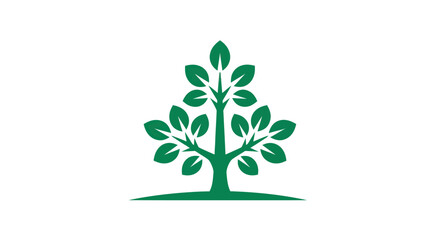 Green tree illustration on white background