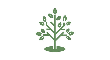 Obraz premium Green tree illustration on white background