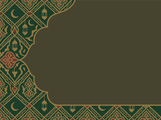 Obraz premium Luxury Ramadan background vector illustration inspired by Egyptian khayamiya