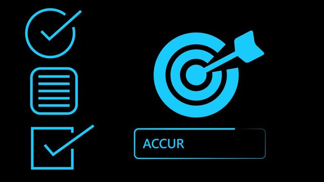  checklist with two completed tasks and one pending alongside a target with an arrow in the bullseye and the word.