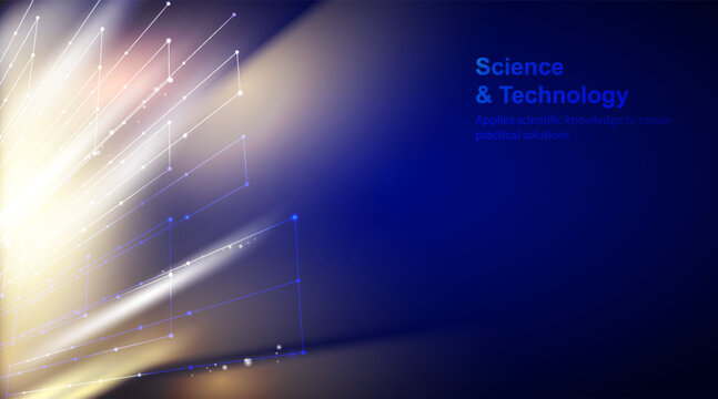 Shining blue flow. Vector illustration, contains transparencies, gradients and effects