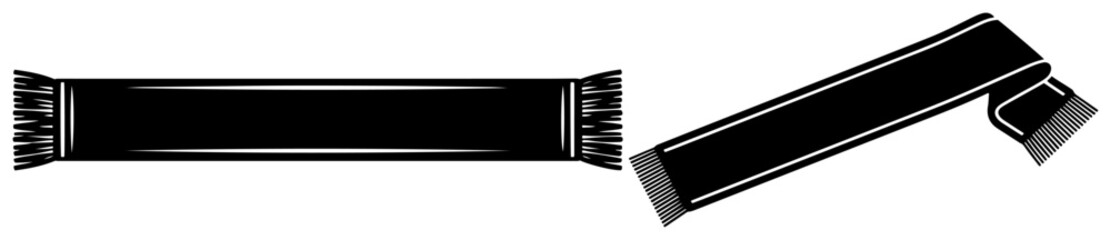 Set of black and white vector soccer fan scarfs for sports design © Camel