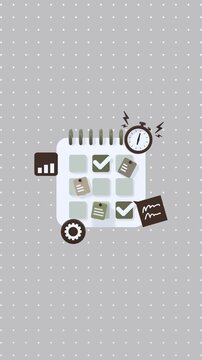 3D Animated Calendar In Vertical Video Format Representing Productivity, Scheduling, Planning, Time Management And Business Organization. Ideal For Explainer Videos, Corporate Projects, Presentations.