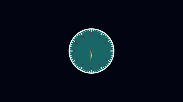 Minimalist Analog Clock Face Icon for Time Management Concept 4k Animation