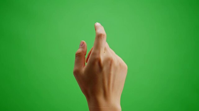 Hand Gesturing on Green Screen Background
