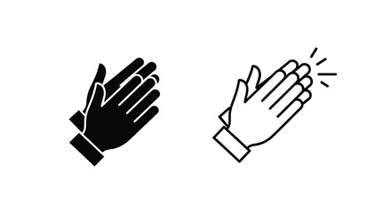 Obraz premium Two hands clapping in a minimalist graphic style silhouette