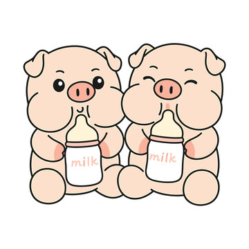 Vector Baby pig dol 