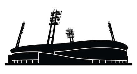 Obraz premium Stadium architecture against a bright sky a striking black silhouette