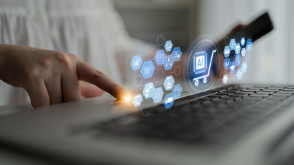 AI-powered e-commerce ecosystem connecting customer data, marketing, logistics, product management, and business intelligence to drive retail efficiency and digital growth Latch © InfiniteFlow