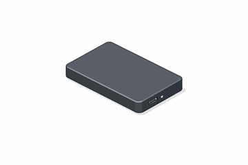 Sleek and compact external hard drive or solid-state drive (SSD) for portable digital data storage, backup, and efficient file management in modern office settings