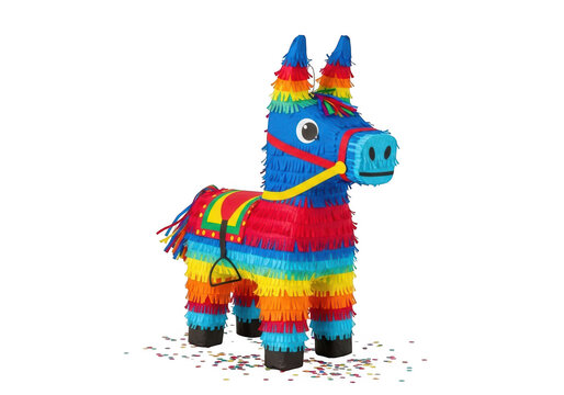 A colorful pi&ntilde;ata in the shape of a donkey for celebrations and festivities
