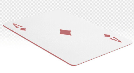 Obraz premium Four of diamonds playing card isolated on transparent background