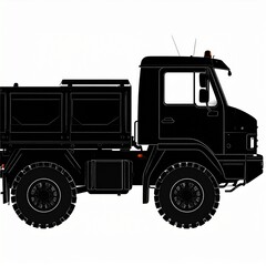 Fototapeta premium Off Road Utility Truck Silhouette Heavy Duty Transport Vehicle Icon