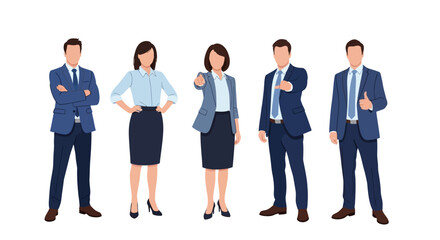 Obraz premium Business team in formal attire giving thumbs up.