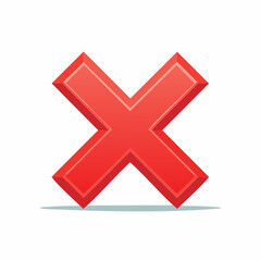 Obraz premium Red Cross Mark Icon Cancel Symbol Illustration