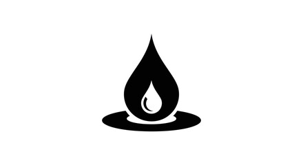 Fototapeta premium Flame icon black silhouette on white