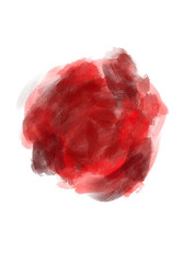 Obraz premium Red drawn circle with Watercolor and Colored Pencils