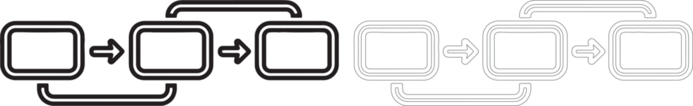 Black and white flowchart with rounded boxes and arrows