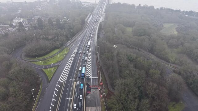 aerial view of Humber Bridge tool bridge