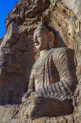 Obraz premium Yungang Grottoes Buddha Statue, Datong Shanxi China
