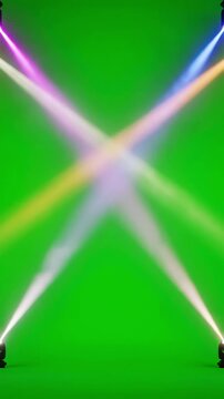 Versatile Motion Graphics Elements with spotlight stage background animation glowing light beams on green screen for concert theater and event visuals realistic moving spotlights effect video editing