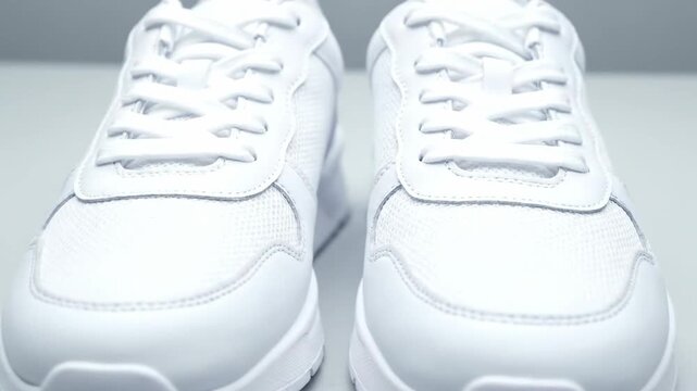 White Sneakers Closeup Footwear Fashion.