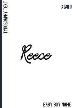 Reece    -Male Names Vector Creative Brush Typography Text Handwritten Lettering