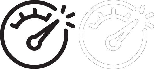 Obraz premium Black and white speedometer gauge with radiating lines