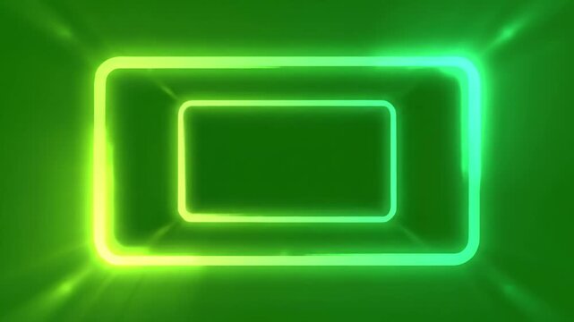 Green Screen abstract neon rectangle frame animation looping background 4k retro template soft color live concert wall gradient web element scene 2 with distortion, overlay, glitch, static noise, scan