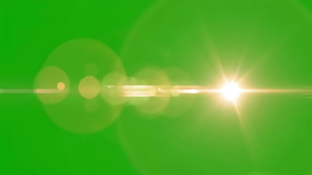 Green Screen lens flares on a graphic resource for chroma keying overlay scene 2 with distortion, overlay, glitch, static noise, scan lines black background, 4k animated video loop