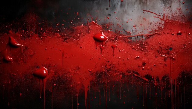 spooky backdrop featuring red blood splatter texture on a wall surface