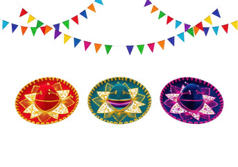 Obraz premium Vibrant cultural festival decorations with colorful lights and ornaments
