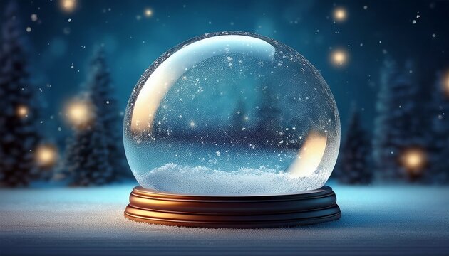 empty snow globe background suitable for seasonal layout or text overlay