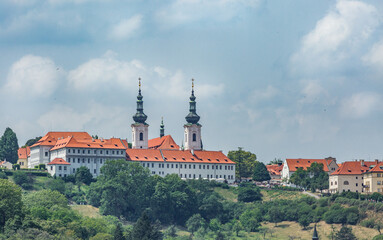 Obraz premium Melk Abbey-Style Monastery with Twin Spires, Czech Republic