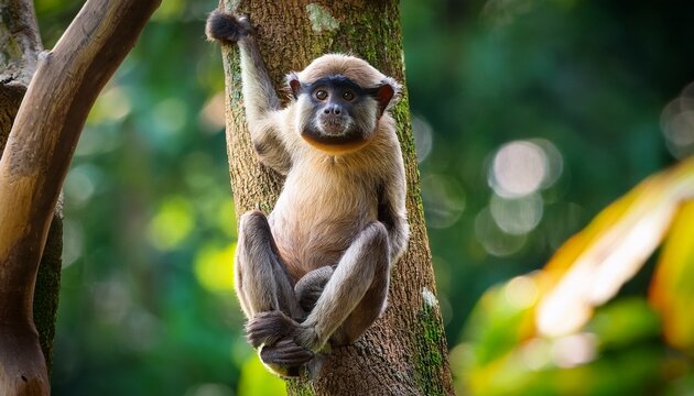 gibon hanging on the tree largest zoological park in vietnam vinpearl safari phu quoc park with exotic flora and fauna phu quoc in vietnam
