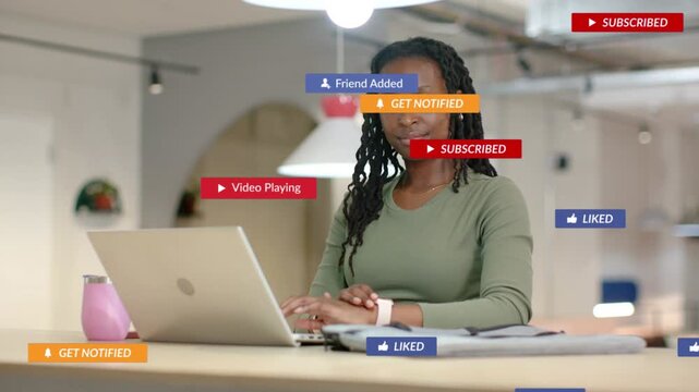 You clicking laptop in editing, making floating sub or chat bubbles on UI with alpha for compositing
