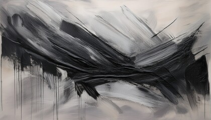 strokes and smudges of charcoal on a textured paper create abstract art wallpaper background