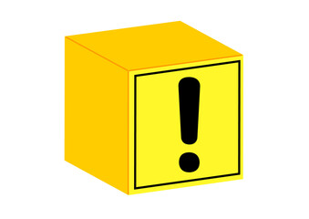 CAUTIONの黄色い立体のイラスト