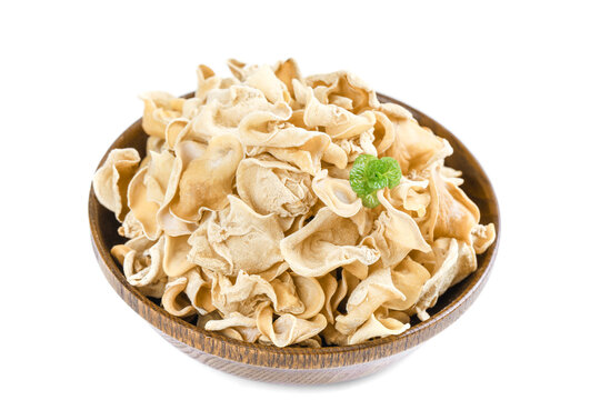 Dried Silverbeet Leaves in Wooden Bowl - Healthy Dehydrated Vegetable Snack and Cooking Ingredient
