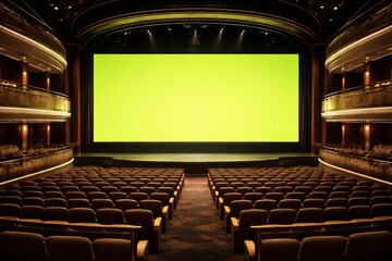 Fototapeta premium Empty Movie Theater with Large Screen.
