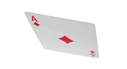 Ace of spades playing card with transparent background