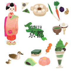 Kyoto Prefecture Tourism Illustration