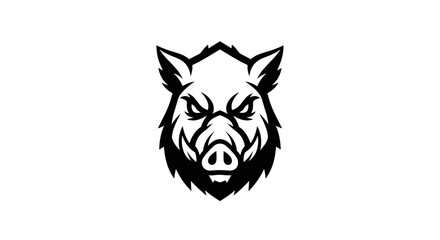 Obraz premium Stylized boar head graphic on white