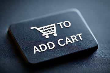 Closeup of add to cart button with shopping cart icon on keyboard