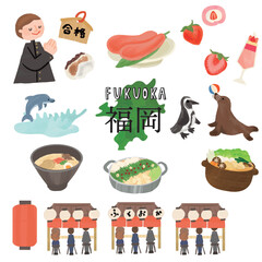 Fukuoka Prefecture Tourism Illustrations