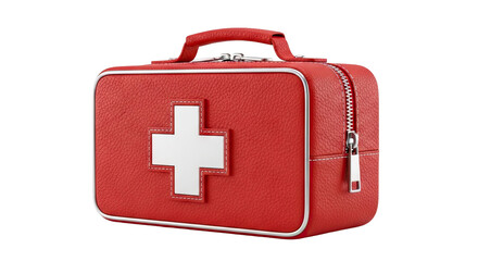 Red First Aid Kit Bag with White Cross
