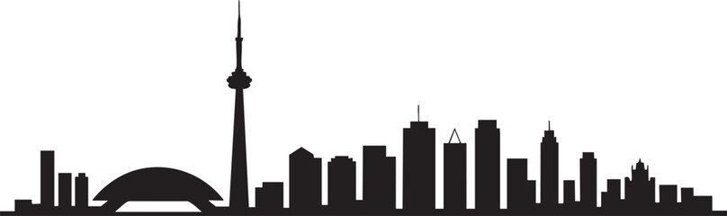 Obraz premium Toronto skyline silhouette iconic buildings and landmarks