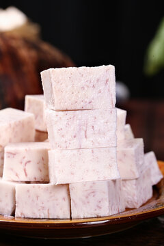 Fresh Taro Tofu Cubes from Guangxi - Vegan Protein with Natural Purple Flavor